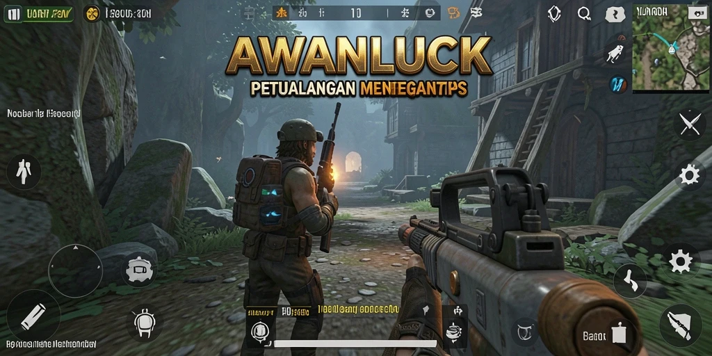 Screenshot menampilkan aksi seru dalam game TPS AWANLUCK.