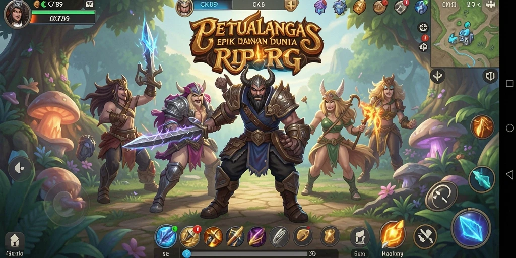 Screenshot CK789 menunjukkan aksi seru dalam pertempuran RPG.