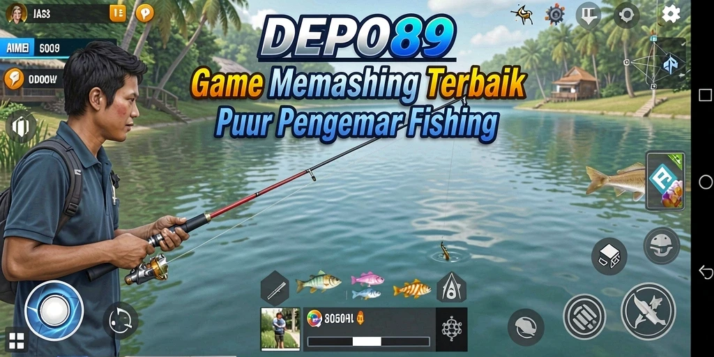 Tampilan gameplay mendebarkan dalam DEPO89 yang penuh aksi memancing.