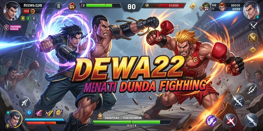 Tampilan gameplay seru dalam DEWA22 dengan pertarungan yang mendebarkan.