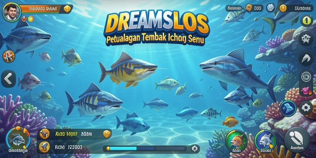 Tampilan gameplay menembak ikan yang menarik dan seru.