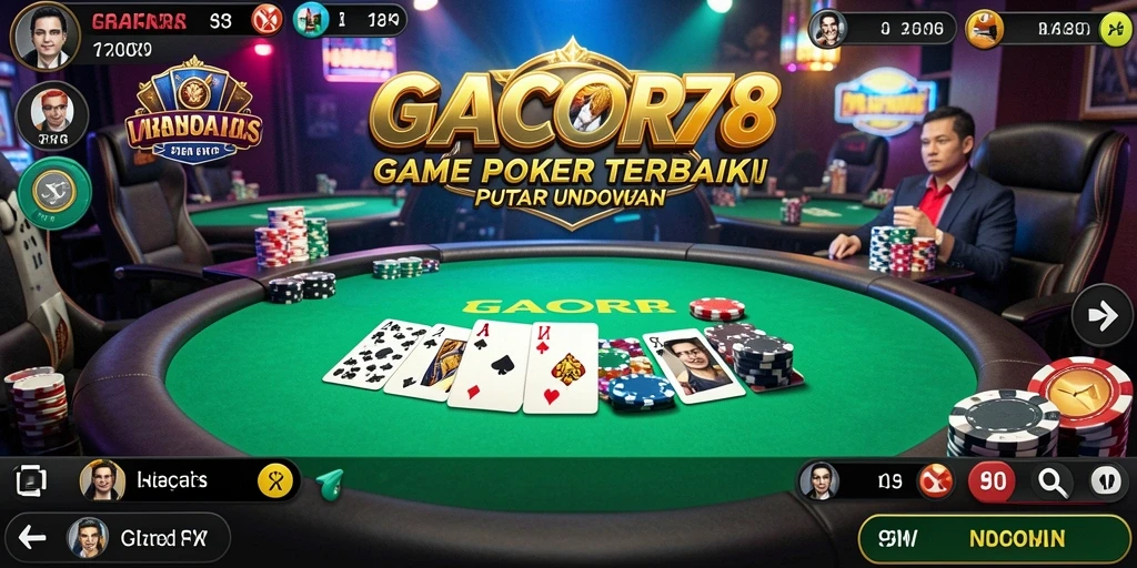 Screenshot gameplay GACOR78 yang menampilkan aksi poker yang seru.