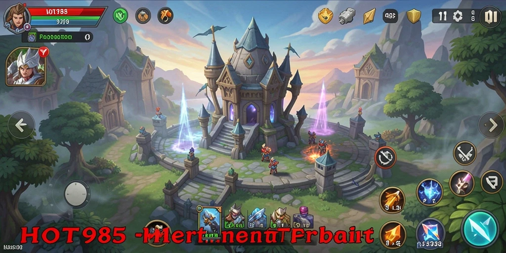 Screenshot HOT985 menampilkan aksi seru dalam permainan Tower Defense.