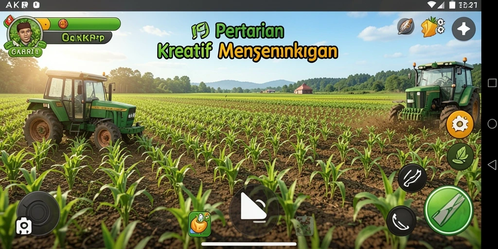 Screenshot utama KAKRP menampilkan gameplay Farming yang menarik.