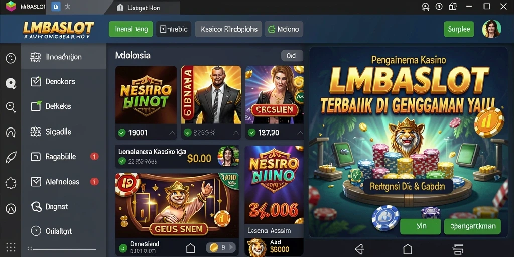 Tampilan gameplay menarik dari LMBASLOT yang memukau dan interaktif.