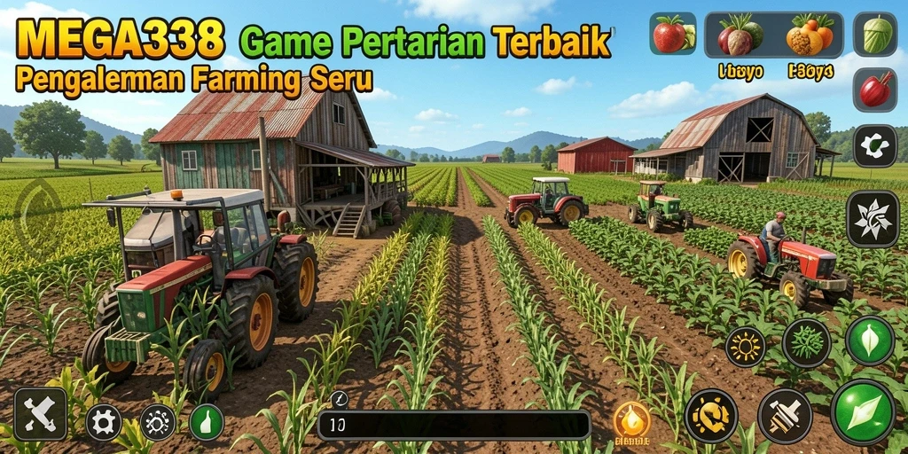 Screenshot gameplay MEGA338 dengan tampilan pertanian yang indah.