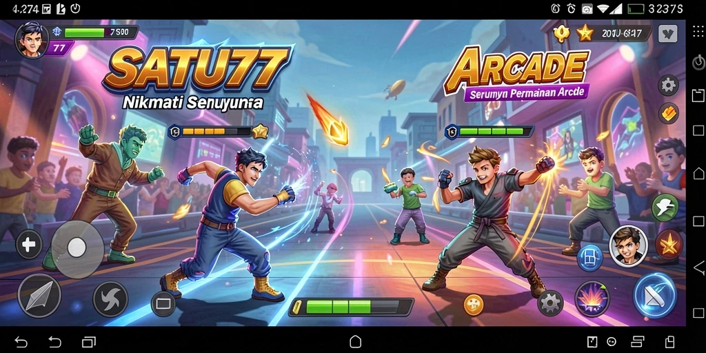 Tangkapan layar SATU77 menampilkan gameplay arcade yang seru dan menantang.