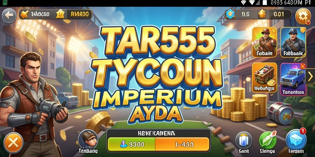 Screenshot menunjukkan gameplay membangun bisnis dalam TAR555.
