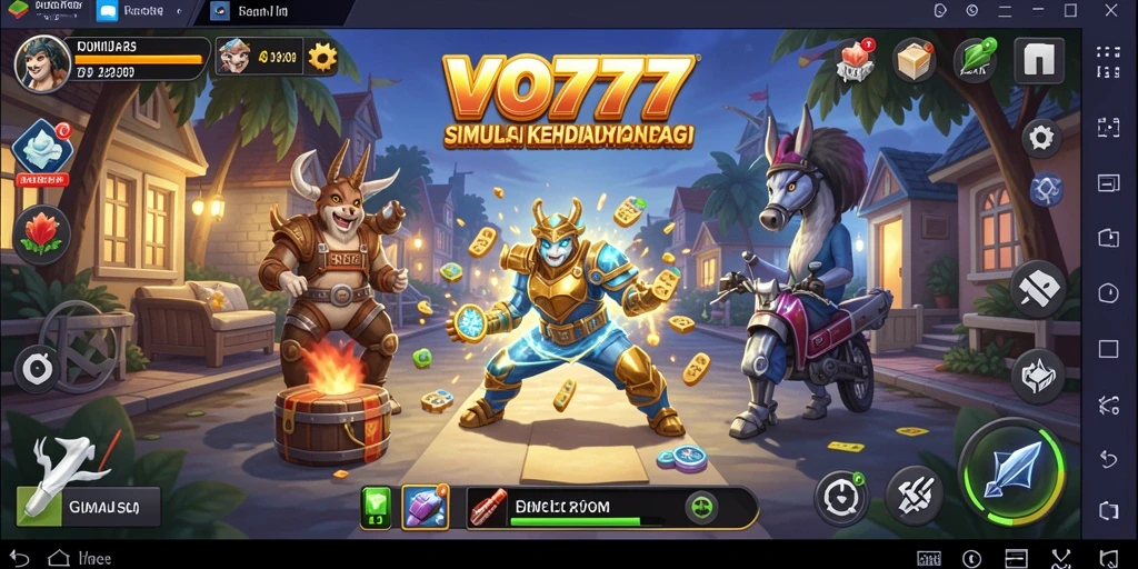 Screenshot utama VO777 menunjukkan gameplay simulasi yang menarik dan hidup.